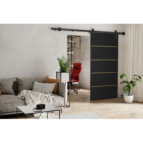 Bīdāmās sistēmas durvis AURA PLUS - Loft, melns